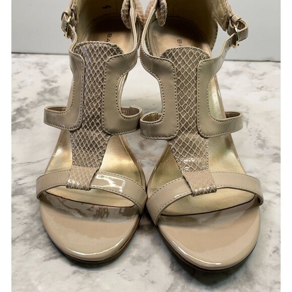 Bandolino Sandals Womens Size 7.5 M Open-Toe Heeled Faux Snake Skin Accent - Picture 9 of 13